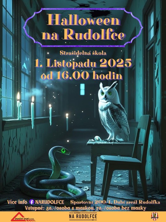 Plakát – Halloween na Rudolfce: Strašidelná škola 2025